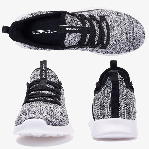 Aleader Women's Black/gray Energycloud Lightweight Slip On Walking Running Shoes - Picture 8 of 8